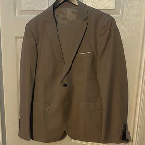 YND Men's Slim Fit 2 Button 3 Piece Suit Set, Solid Blazer Jacket Vest Pants